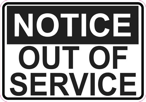 Out Of Service Signs Printable